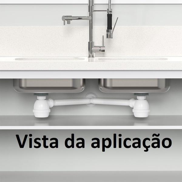 Imagem de Sifao universal duplo com copo e canopla branco - 031307