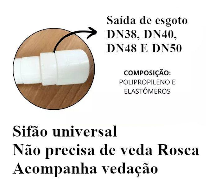 Imagem de Sifão Universal Multiuso Sanfonado ajustável 66cm BR Blukit