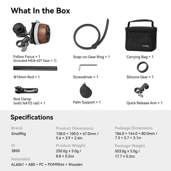 Imagem de Siga o Focus SMALLRIG F60 para câmeras DSLR e sem espelho