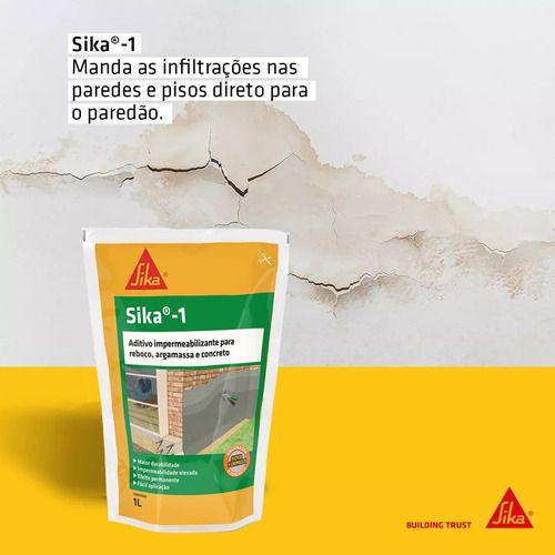 Imagem de Sika-1 Aditivo Impermeabilizante Cimento Concreto 1L - 12 Un