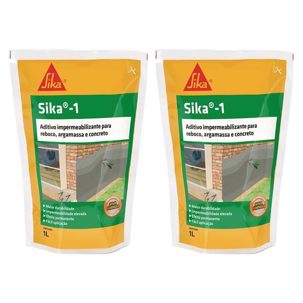 Imagem de Sika-1 Aditivo Impermeabilizante Cimento Concreto 1L - 2 Un