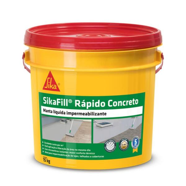 Imagem de Sikafill Rapido Concreto 15kg Impermeabilizante de Telhado