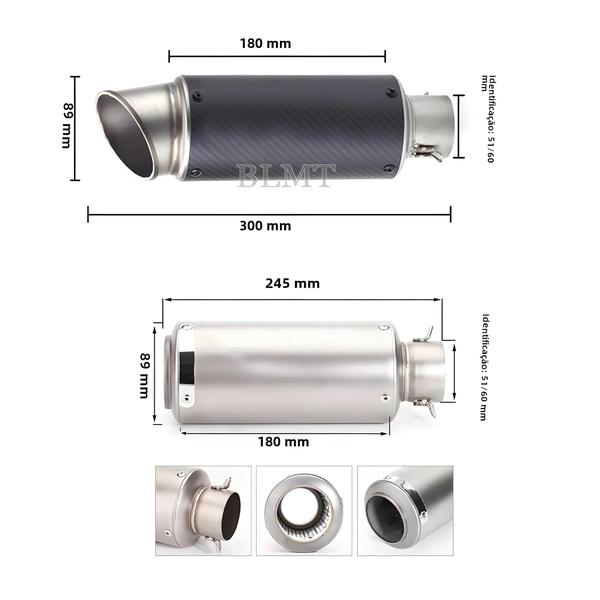 Imagem de Silenciador De Cano De Escape Universal Para Motocicleta, 51/60mm, Fibra De Carbono, Db Killer, Para