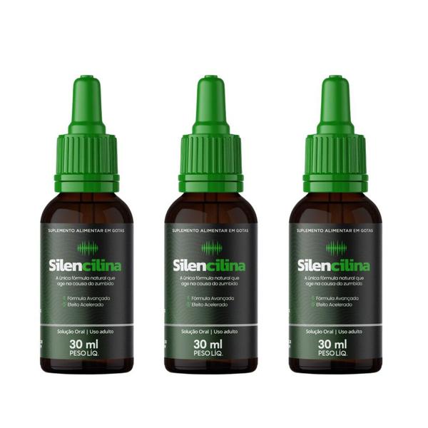 Imagem de Silencilina - Suplemento Alimentar Natural - Kit com 3 Frascos de 30ml