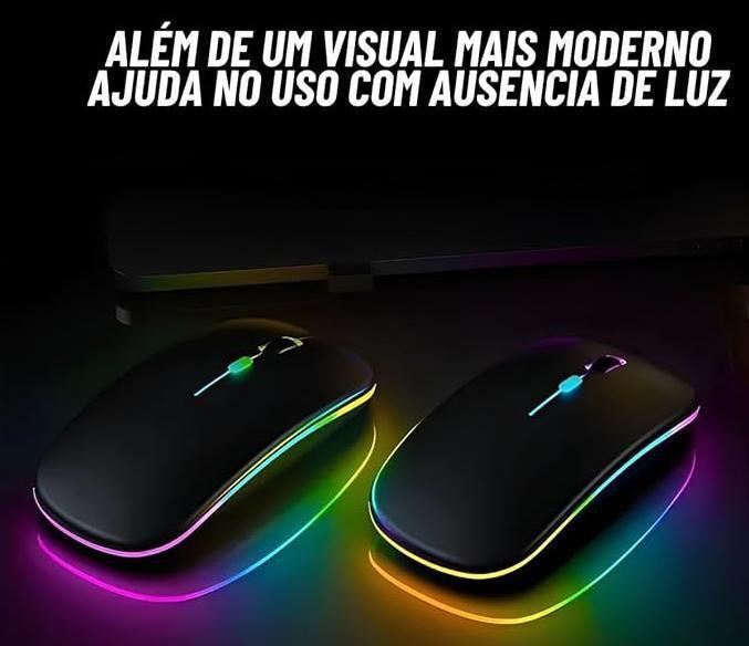 Silêncio E Elegância: Mouse Slim Dual Mode Led Integrado - Af Imagem de Silêncio E Elegância: Mouse Slim Dual Mode Led Integrado