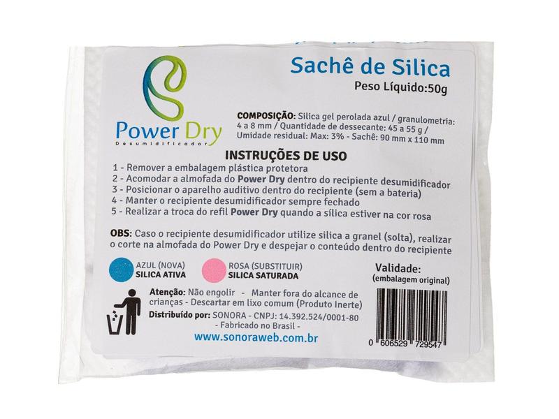 Imagem de SILICA AZUL REFIL - Desumidificador Aparelho Auditivo - 50 gramas - 1 unidade - POWERDRY