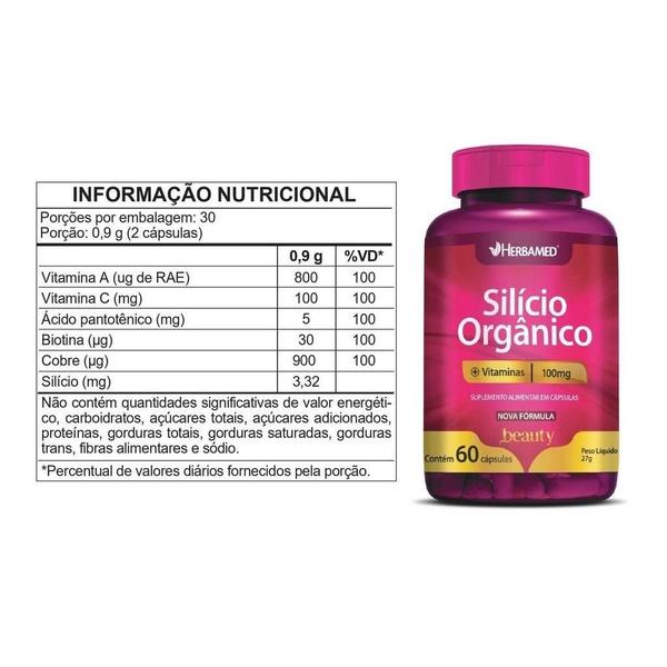 Imagem de Silicio organico + vitaminas 100 mg 60 caps - herbamed