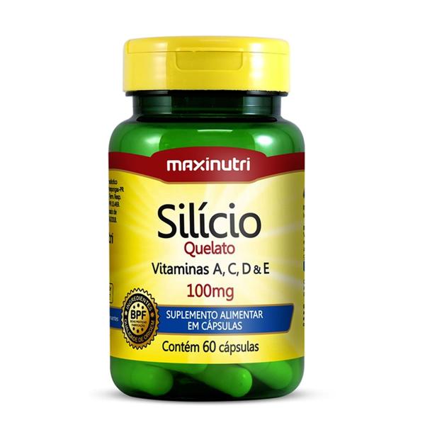 Imagem de Silício + Vitamina A, C, D e E 100mg - 60 Cápsulas - MaxiNutri