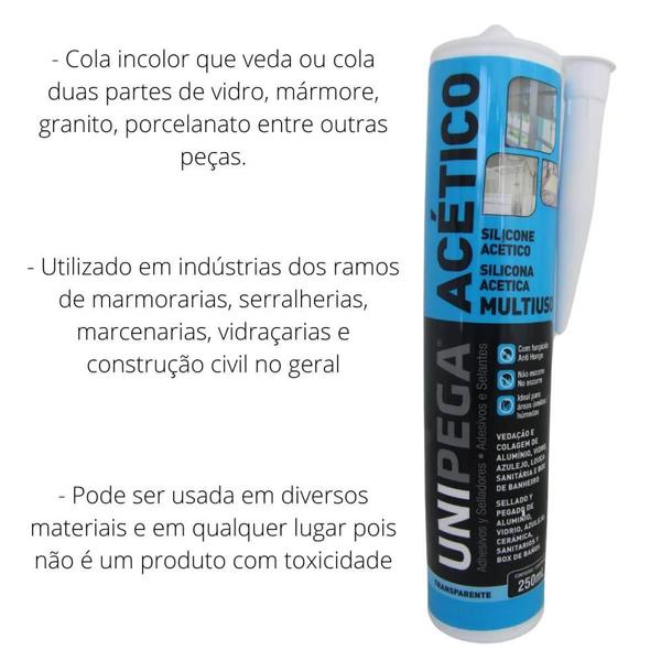 Imagem de Silicone Acético 250ml Unipega