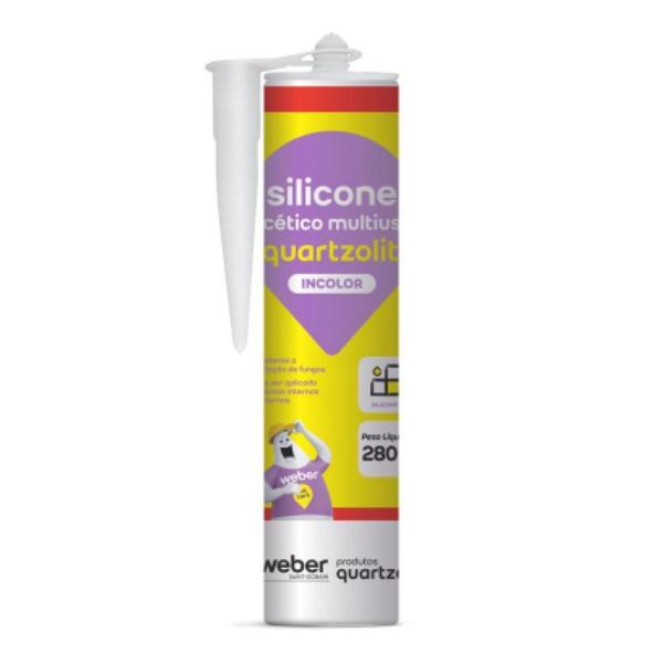 Imagem de Silicone Acético 280g Multiuso Incolor Quartzolit