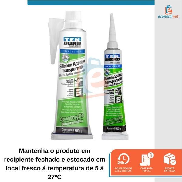 Imagem de Silicone Acético Bisnaga Tekbond Incolor 50G 36