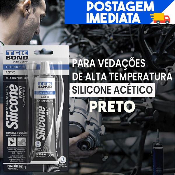 Imagem de Silicone Acético Blister 50g Preto - Tekbond