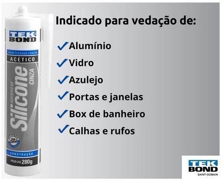 Imagem de Silicone Acetico Cinza 280gr Tekbond  Mr