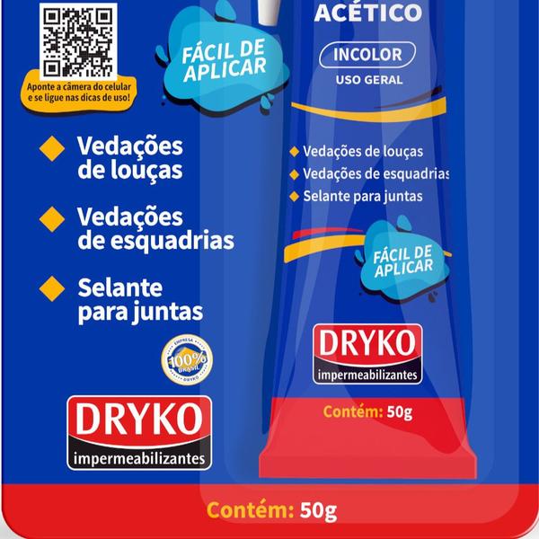 Imagem de Silicone acético para vedação 50g VEDATUDO - Dryko