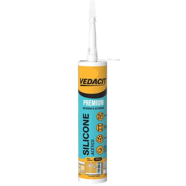 Imagem de Silicone Acetico Premium 270g Incolor - 147997 - VEDACIT