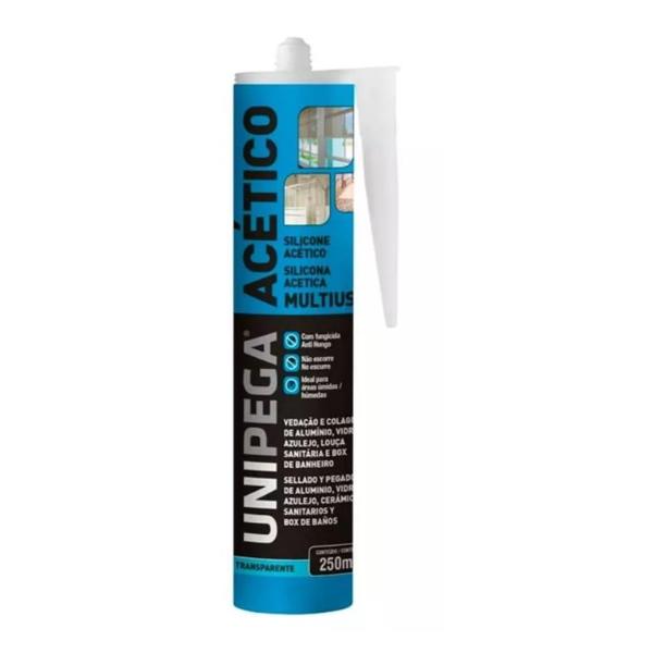 Silicone Acético Unipega Multioso Incolor 250ml - Martinzão Imagem de Silicone Acético Unipega Multioso Incolor 250ml