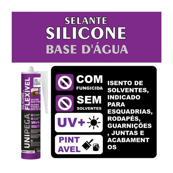 Imagem de Silicone Flex Base D'água Branco 280ml Unipega - EXP0511.0049