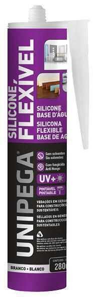 Imagem de  silicone flex base d'água branco 280ml - unipega