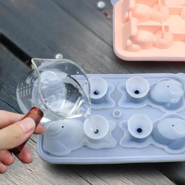 Imagem de Silicone Ice Ball Ice Cube Box, Molde Animal do gato, Casa Gadgets