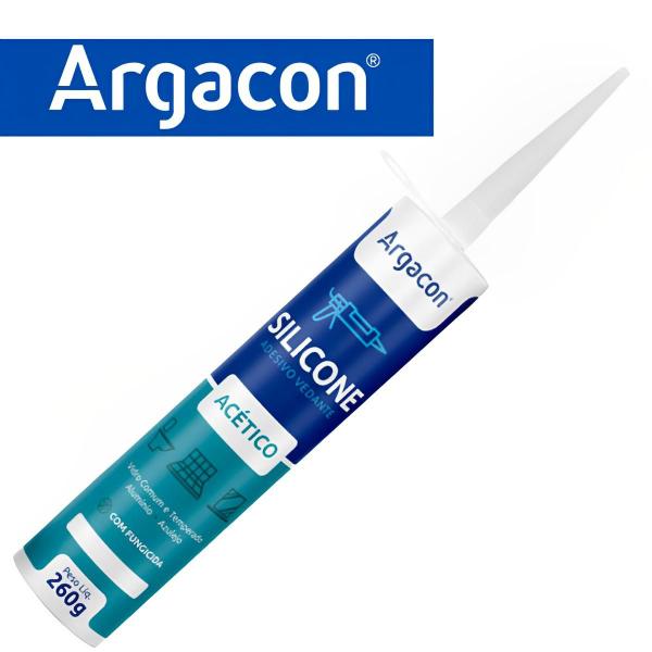 Imagem de Silicone Incolor Acético Transparente 260g Uso Geral Argacon