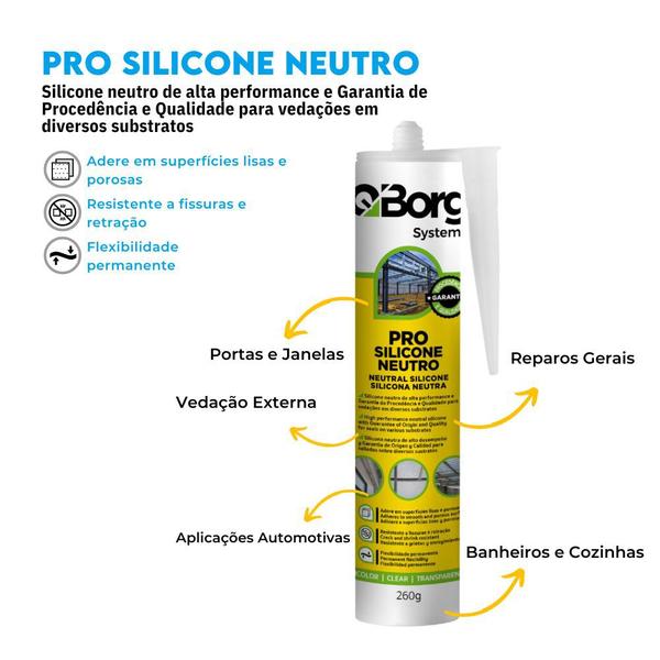 Imagem de Silicone Neutro Multiuso Profissional Q-borg 260g Branco