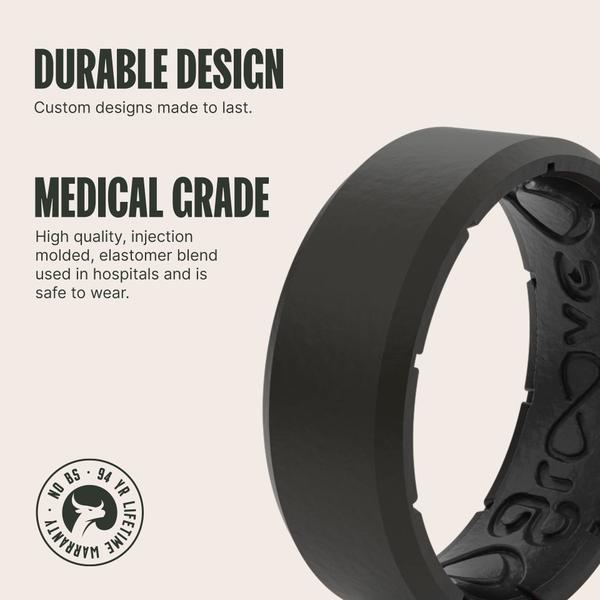 Imagem de Silicone Ring Groove Life Edge preto/preto para homens tamanho 11