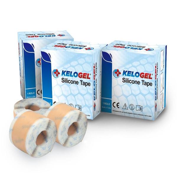 Imagem de Silicone Tape Kelogel Médico Hospitalar 1,5Mx4Cm Rolo