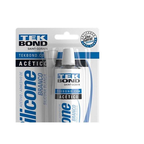 Imagem de Silicone Tekbond Acetico 50G. Branco Blister