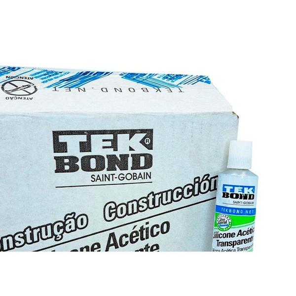 Imagem de Silicone Tekbond Acetico 50G. Construcao Transparente Colmeia - Caixa . / Kit C/ 24 Peças