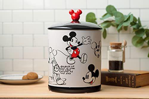 Imagem de Silver Buffalo Mickey Mouse esboça grande recipiente de cerâmica jarra de biscoito