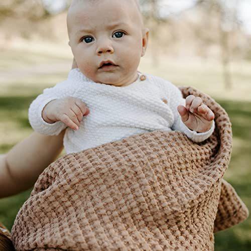 Imagem de Simka Rose Waffle Blanket - Cobertores de bebê para meninos e meninas - Newborn Photography Props Muslin Swaddle Blankets - Soft & Lightweight 100% Cotton Neutral Baby Receiving Blankets - 40'' X 36'' (Argila)