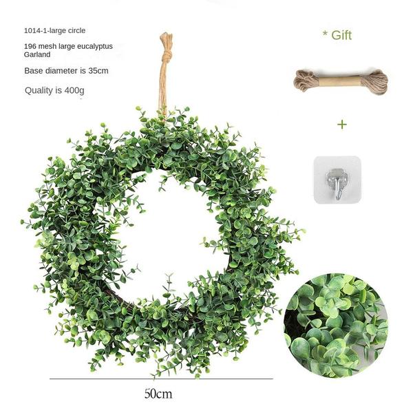 Imagem de Simulação de decoração de porta Wreath Rattan Ring, Grande