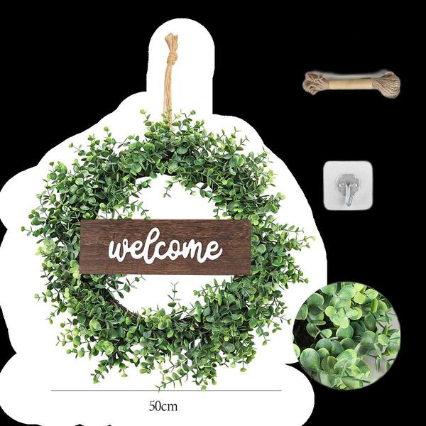 Imagem de Simulação de decoração de porta Wreath Rattan Ring, Grande