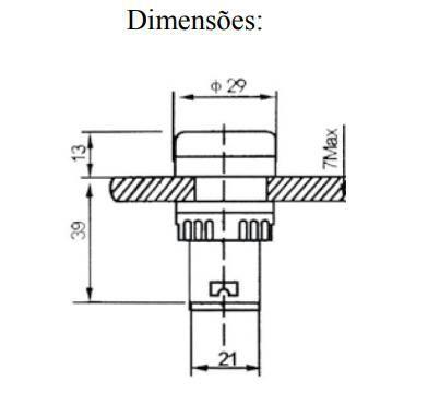 Imagem de Sinaleiro Led 22mm AD1622DW 12Vcc - Branco