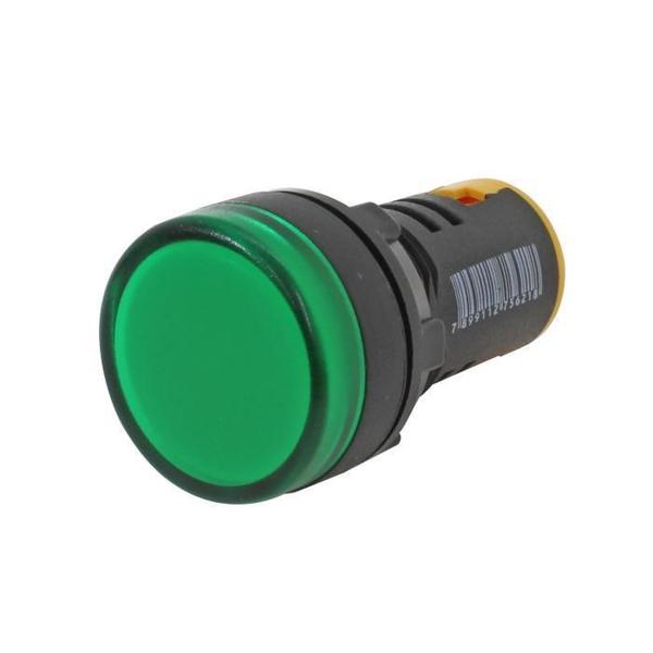 Imagem de Sinaleiro Led Iluminado 22Mm 12V Verde Modelo L20 Metaltex