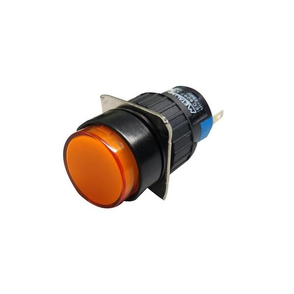 Sinaleiro Plástico 16mm - Laranja - 220V - REF: P16-PR2-O - Metaltex Imagem de Sinaleiro Plástico 16mm - Laranja - 220V - REF: P16-PR2-O
