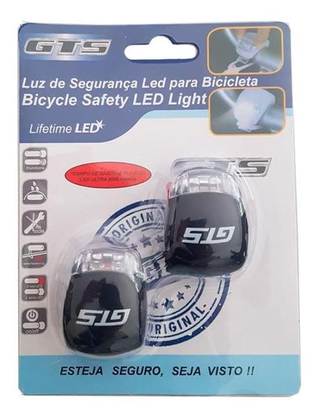 Imagem de Sinalizador Bike Led Duplo Farol Par Modelo Sapinho Pisca Para Bicicleta