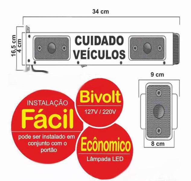 Imagem de Sinalizador De Garagem Entrada E Saída Bivolt Capte - 5 Un