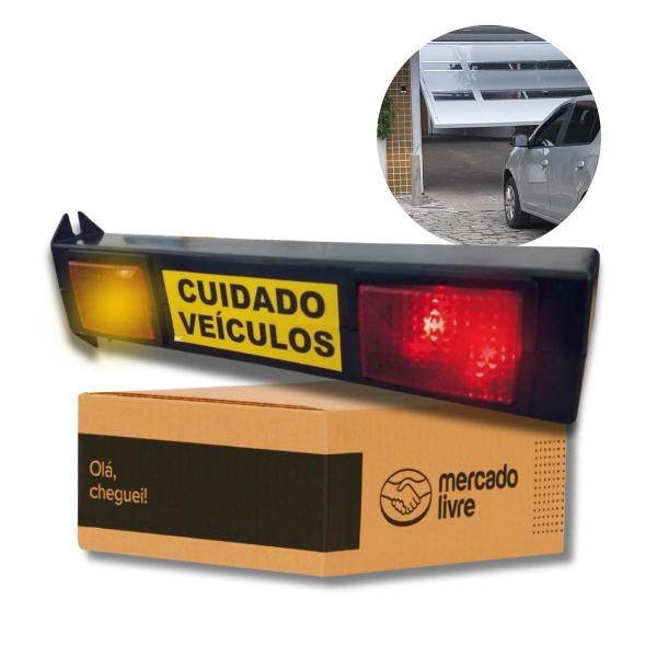 Imagem de Sinalizador de Garagem PRETO em LED BIVOLT Entrada e Saída de Veículos Com Alerta BIP Sonoro e Visual com FOTOCELULA - GKS