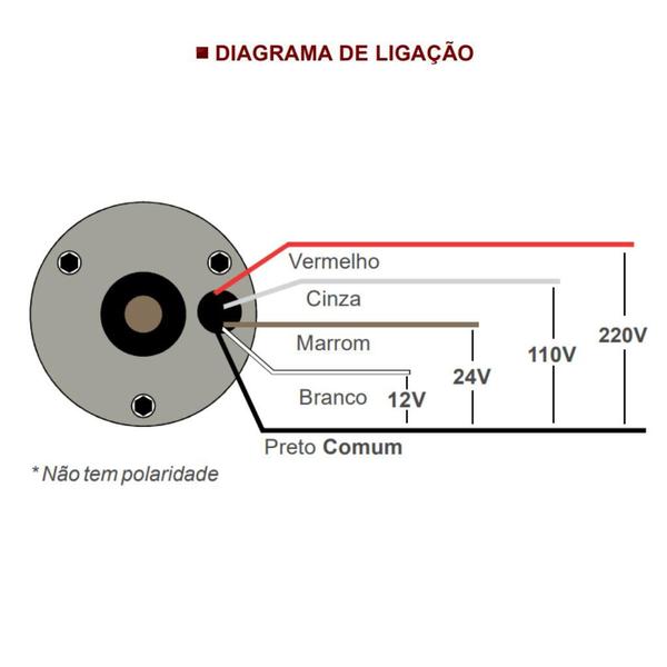 Imagem de Sinalizador Giratório  GiroLED  com Buzzer  12V até 220Vca/Vcc 