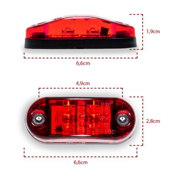 Sinalizador Lanterna Delimitadora 2 leds 12V 24V Vermelha - Tarponn Imagem de Sinalizador Lanterna Delimitadora 2 leds 12V 24V Vermelha