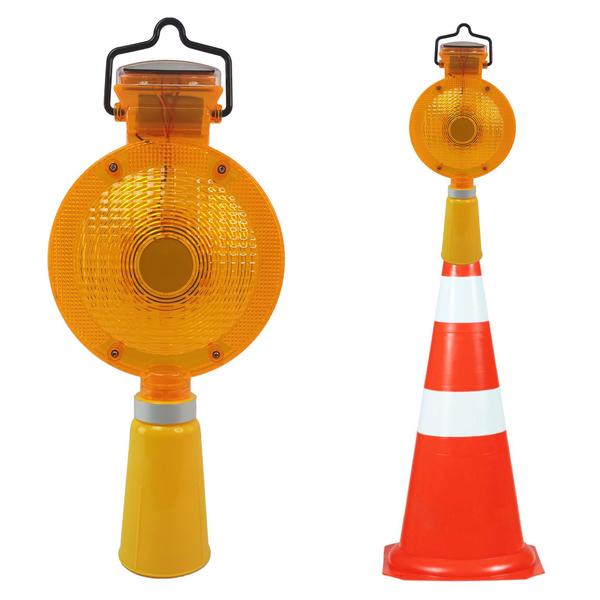 Sinalizador Solar Viário para Cone Obra Luz Solar Automático Sinalização Led Energia Solar Chuva Estrada Rua - Braslu Imagem de Sinalizador Solar Viário para Cone Obra Luz Solar Automático Sinalização Led Energia Solar Chuva Estrada Rua