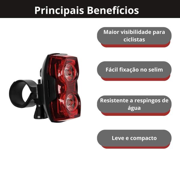 Imagem de Sinalizador Traseira Luz Led Para Bicicleta Tramontina