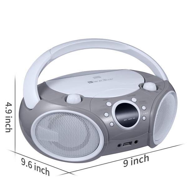 Imagem de Singing Wood Boombox Bluetooth CD/USB Rádio LED (Cinza Espacial)