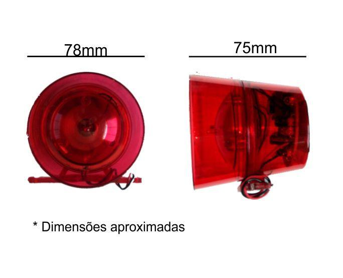 Imagem de Sirene áudio visual 12V acrílica