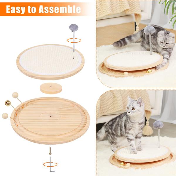 Imagem de Sisal natural Cat Scratcher LMUGOOS com pista de bola e mola