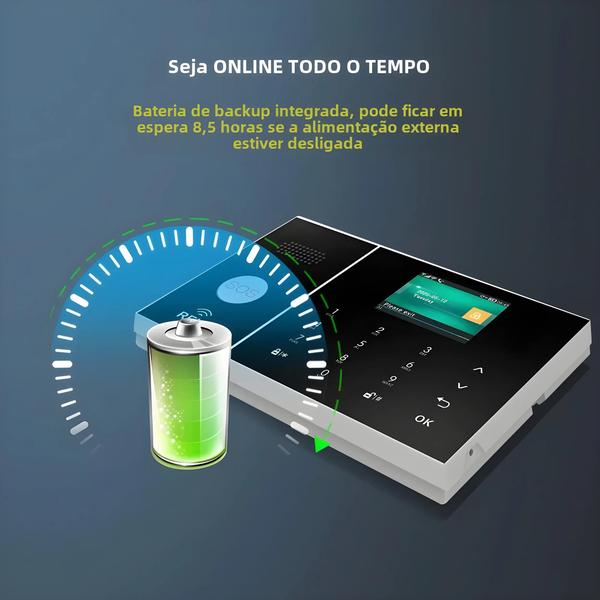 Imagem de Sistema de Alarme Residencial Inteligente Wi-Fi e GSM - com Sensor de Movimento e App