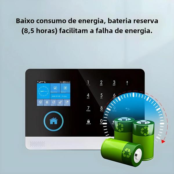 Imagem de Sistema de Alarme Residencial Sem Fio 4G/WiFi - Segurança Infantil com App Tuya Smart Life e Alexa