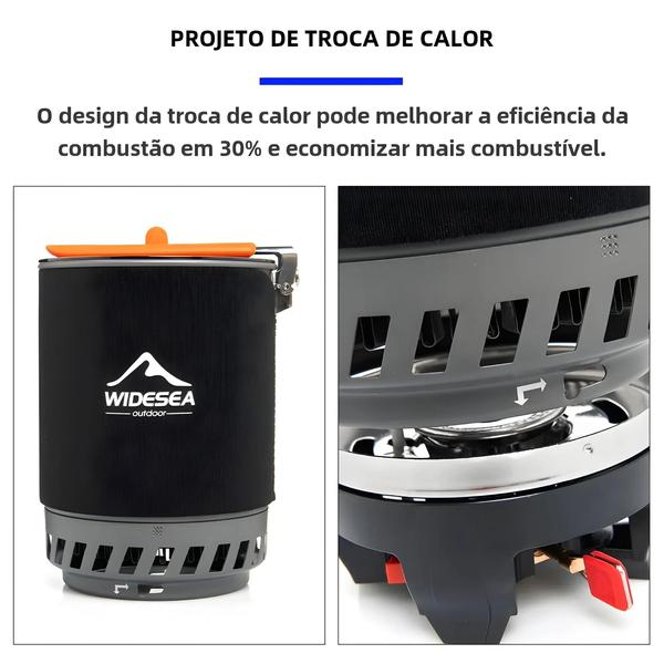 Imagem de Sistema de Cozinha Portátil para Acampamento - Fogão a Gás com Trocador de Calor