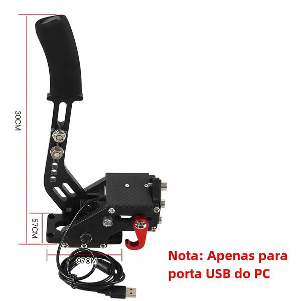 Imagem de Sistema de Freio de Mão com Sensor Hall para Logitech G29/G27/G25/T300/T500 - Simulação de Corrida para PC